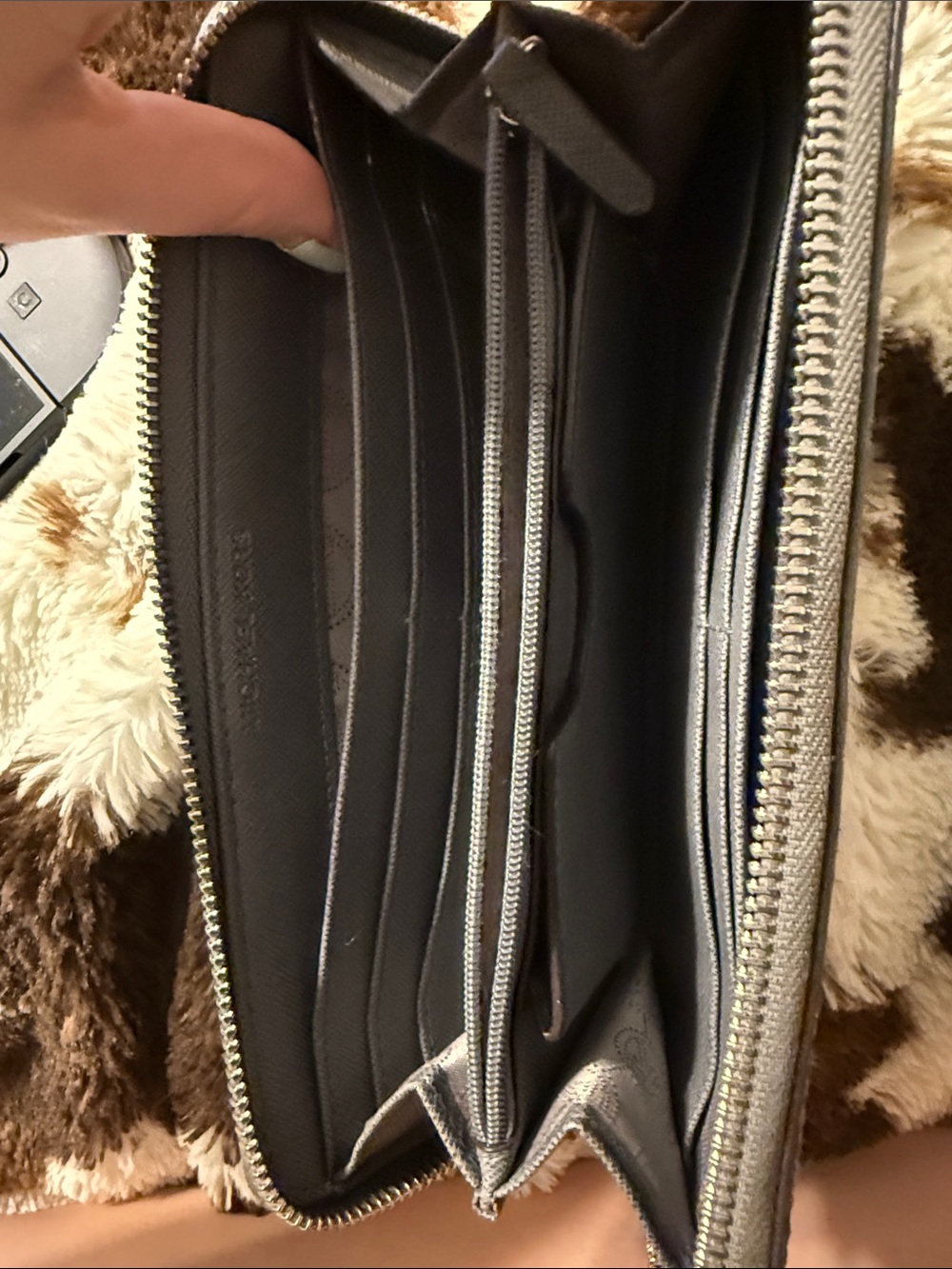 Michael Kors Charcoal Snake-Print Zip Around Wallet - Picture 2 of 3